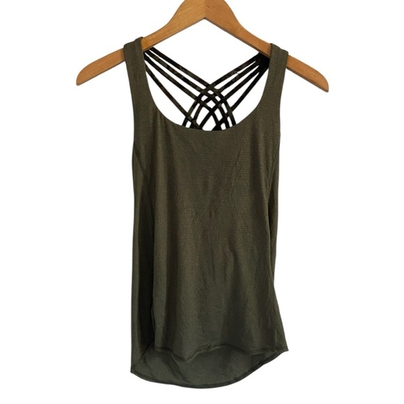 lululemon athletica Tops - Lululemon Athletica Olive Green Wild Tank Strappy Top